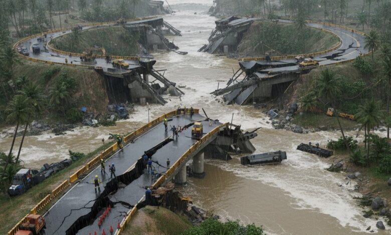 சீரற்ற காலநிலையால் 256 நெடுஞ்சாலைகள் மற்றும் 15 முக்கிய பாலங்கள் சேதம்