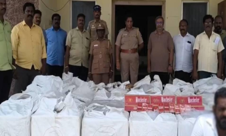 இலங்கைக்குக் கடத்த முயன்ற பெருந்தொகை சிகரெட்டுகள் பறிமுதல்!