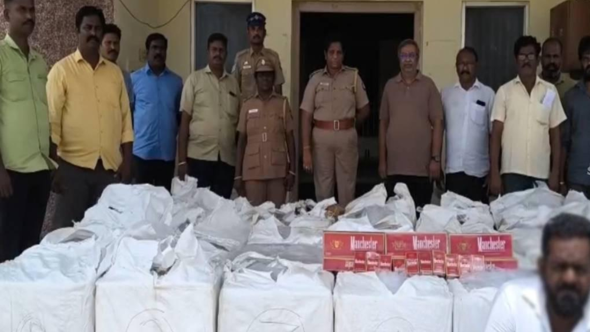 இலங்கைக்குக் கடத்த முயன்ற பெருந்தொகை சிகரெட்டுகள் பறிமுதல்!