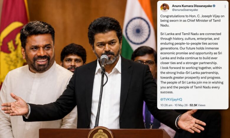 தமிழக முதல்வர் விஜய்க்கு வாழ்த்துத் தெரிவித்த ஜனாதிபதி அனுர!