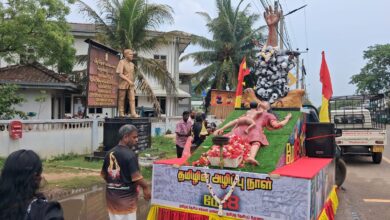 தென்மராட்சியை வந்தடைந்த முள்ளிவாய்க்கால் நினைவு ஊர்தி!